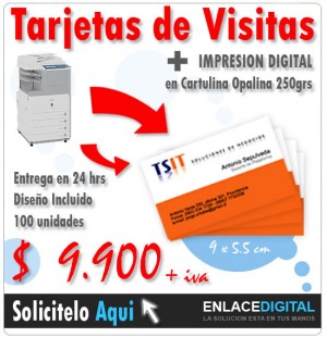 EnlaceDigital Anuncios gratis en Maip&uacute; |  100 Tarjetas de Visitas, en opalina lisa de 250 grs en impresion digital