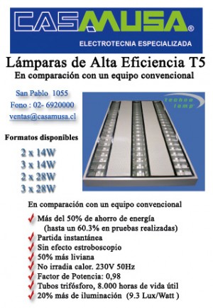 Casa musa Anuncios gratis en Santiago |  L&aacute;mparas de alta eficiencia T5, www.casamusa.cl