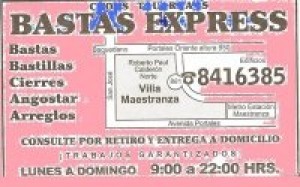 BASTAS EXPRESS Anuncios gratis en San Bernardo |  taller costuras  arreglos en general abierto de lunes a domingo, BASTAS bastillas cierres angostar CONFECCION