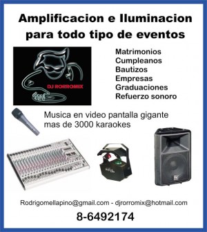  Anuncios gratis en Conchal&iacute; |  Dj ,VJ, KARAOKE. MUSICA, AUDIO E ILUMINACION PARA TODO TIPO DE EVENTOS, Fiestas en General  ,Musica en pantalla Gigante con los Videos 
