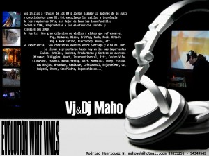 VJ MAHO Anuncios gratis en Las Condes |  VJ, VISUALES, TORNAMESAS, PANTALLA, EVENTOS, AUDIO, EVENTOS, PRODUCTORAS, PARTICULARES
