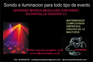  Anuncios gratis en La Florida |  MUSICA EVENTOS DJ VJ KARAOKE, MATRIMONIOS CUMPLEA&Ntilde;OS , AUDIO E , Musica para matrimonios en video amplificaci&oacute;n dj luces todo Evento