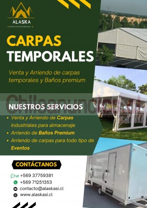 Alaska spa Anuncios gratis en Las Condes |  Arriendo de carpas y sanitarios moviles premium, Carpas para eventos y carpas para bodegaje y sanitarios premium 