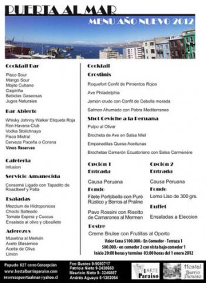 Andes Aguayo Anuncios gratis en Valpara&iacute;so |  Cena A&ntilde;o Nuevo Puerta al Mar 2012, Cena A&ntilde;o Nuevo Puerta al Mar 2012