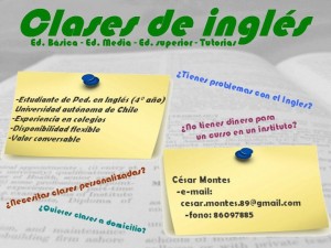 C&eacute;sar Montes Anuncios gratis en San Joaqu&iacute;n |  clases de ingles, (Ed. b&aacute;sica /media /superior /tutorias)