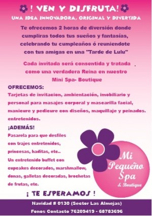 Maritza Toledo Barrios Anuncios gratis en Antofagasta |  Mini Spa Cumplea&ntilde;os para ni&ntilde;as de 4 a 15 a&ntilde;os, Spa fiesta de cumplea&ntilde;os