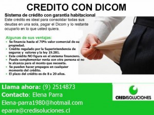 Elena Parra Anuncios gratis en Rancagua |  NECESITA CREDITO Y TIENE DICOM, OFRECEMOS UNA SOLUCION SERIA EN RANCAGUA, Sistema con garant&iacute;a habitacional casa o depto.