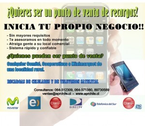 APR CHILE LTDA. Anuncios gratis en Osorno |  Sea punto para recarga de celulares y otros, punto de venta recargas