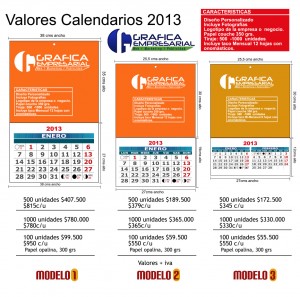 Gr&aacute;fica Empresarial Anuncios gratis en Chill&aacute;n |  Calendarios Corporativos 2013 - Full Color, Excelente Calidad y Precio