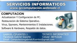 Gabriel Cifuentes Anuncios gratis en Talagante |  Servic&iacute;o Tecnico de Computaci&oacute;n, Computaci&oacute;n