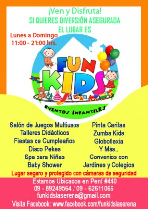 FUN KIDS Anuncios gratis en La Serena |  Centro de eventos infantiles fun kids eventos, Eventos infantiles cumplea&ntilde;os spa zumba 