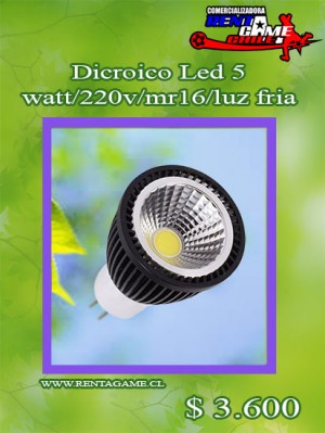RENTAGAME CHILE Anuncios gratis en La Cisterna |  Dicroico led 5 watt/220v/mr16/luz fria precio oferta: $ 3.600, Rentagame: es lider en iluminacion led
