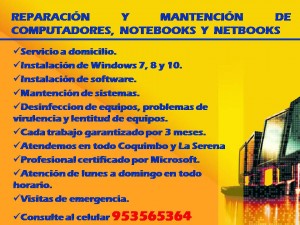 Rodrigo Anuncios gratis en Coquimbo |  Reparaci&oacute;n y mantenci&oacute;n de computadores a domicilio., Reparaci&oacute;n, servicio t&eacute;cnico, computador, netbook, notebook, internet