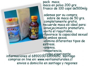 Esther Coronado Anuncios gratis en Santiago |  venta de maca el secreto de los incas 100% natural, despacho a domicilio en santiago y regiones 