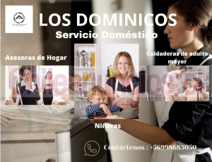 Los domínicos  Anuncios gratis en Las Condes |  Ofrecemos asesoras de hogar puertas adentro /af, Asesoras de hogar, niñeras, aseo, cuidadoras de adulto mayor