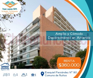 Tres lazos spa Anuncios gratis en Ñuñoa |  ¡increíble oportunidad de propiedad en arriendo en Ñuñoa!, Departamento de una habitación con estacionamiento y bodega