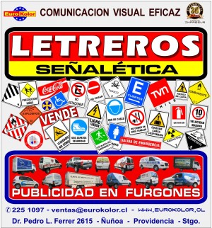EUROKOLOR Anuncios gratis en &Ntilde;u&ntilde;oa |  LETREROS, SE&Ntilde;ALETICA INDUSTRIAL PREVENCION DE RIESGOS, LIENZOS, PENDONES, AUTOADHESIVOS, PUBLICIDAD, PROPAGANDA, CALCOMANIAS, ETIQUETAS.